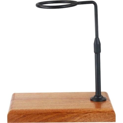 Wooden Brass Hand Coffee Filter Holder Coffee Filter Dripper Pot Rack Filter Cup Adjustable Rack Stand for Coffee Making