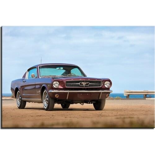 Classic 1965 Ford Mustang Super Car Poster Print for Home Decor Wall Art Picture Canvas Painting