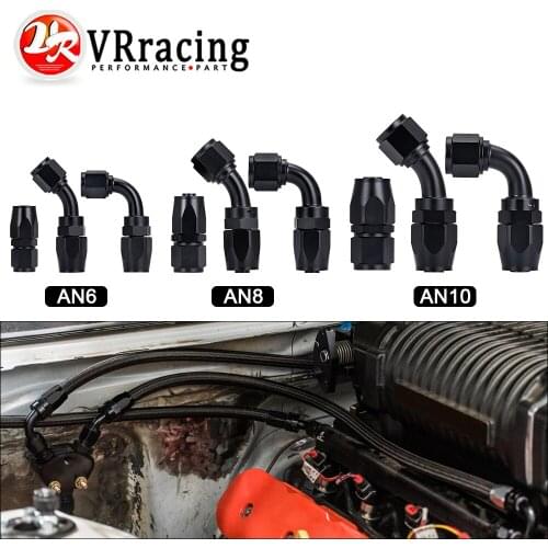 AN6 AN8 AN10 Straight 45 90 180 Degree Oil Fuel Swivel Hose End Fitting Oil Hose End Adaptor Kit Black