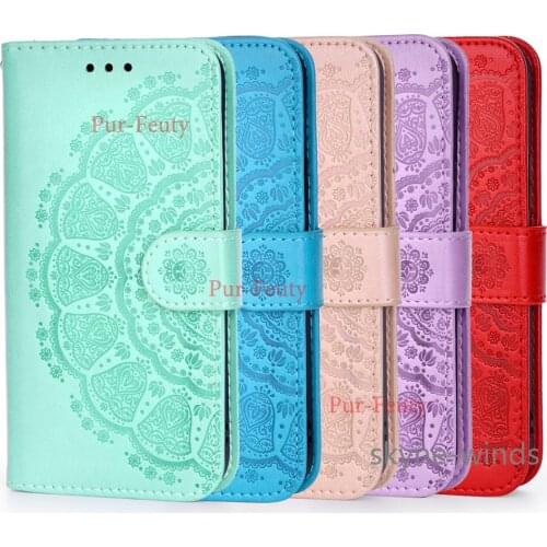 Flip wallet clip lanyard mandala embossing leather case For Samsung Galaxy A22 4G M32 mobile phone holder cover for SM A 22 M 32