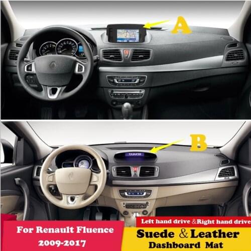 For Renault Fluence 2009 2013-2017 Samsung SM3 Leather Dashmat Dashboard Cover Pad Dash Mat Carpet Car-Styling Accessories Suede