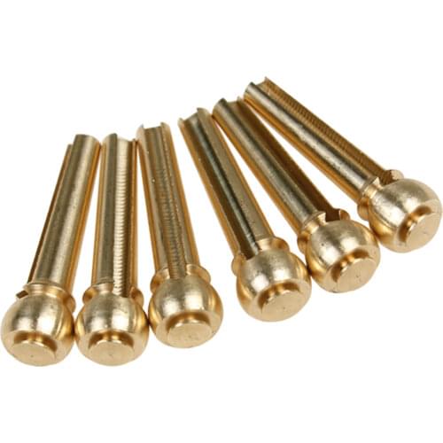 Brass Acoustic Guitar Bridge Pins 1 Set 6 Pins Longer Notes Sustain