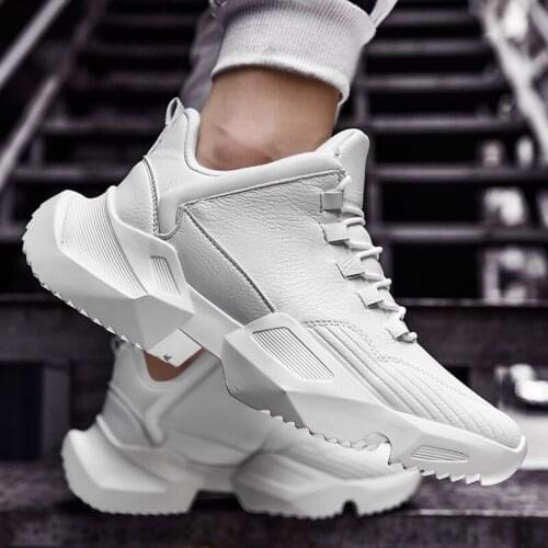 Mens increased casual shoes shock absorption wear-resistant net red trend retro casual old shoes breathable light sports shoes