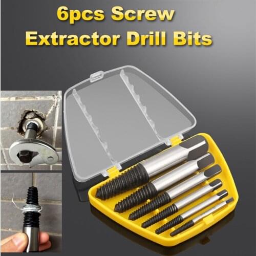 5/6PC Broken Damaged Screwdriver Extractor Set Drill Bit Alloy Steel Double Side Screw Pull Center Drill Bits Removal Tools Set