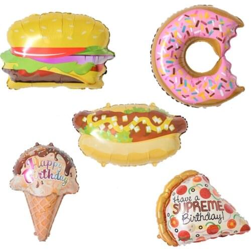 1pcs Donuts Cream Hamburger Hot Dog Inflatable Balloons Birthday Wedding Decoration Baby Shower Kids Party Supplies