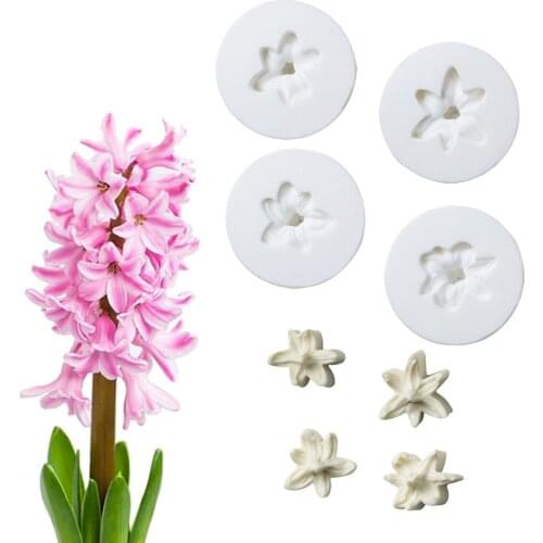 2021 New Fondant Mold, Simulation Hyacinth and Daffodil, Double-sided Cutting Die Set, Fondant Cake Silicone Mold, Baking Mold