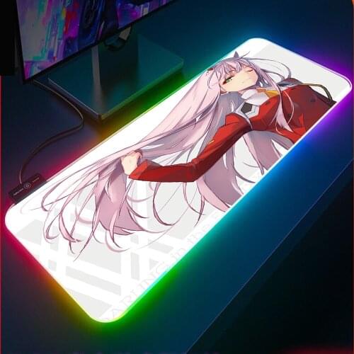 Ordinary large mouse pad with USB backlit LED mini laptop Dear Franxx mouse pad and RGB mousepad are the choices of Gamer Choice
