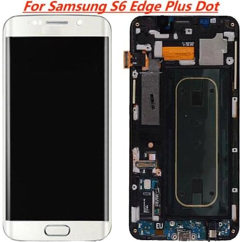 Original Super AMOLED G928F With Dot For Samsung Galaxy S6 Edge Plus Display With Frame 5.7" SM-G928F LCD Touch Screen Display