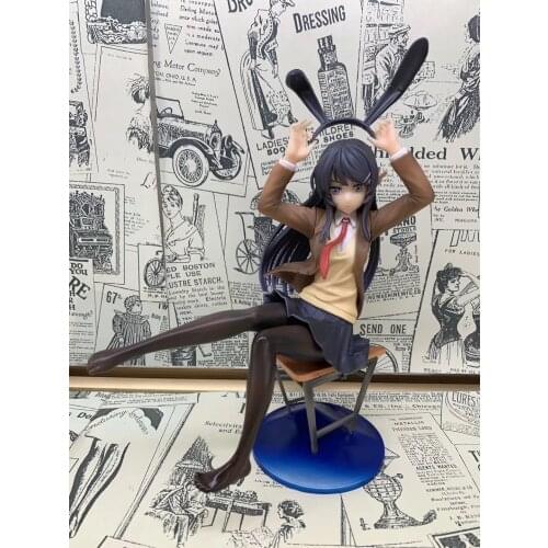 Rascal Does Not Dream Of Bunny Girl Sakurajima Mai Sisters Dream Cute Rabbit Ears Chair Girls PVC Action Figure Model Gift 20cm
