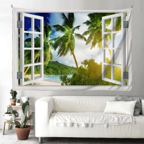 Beach Coconut Tree Landscape Large Wall Tapestry Wall Hanging Wall Tapestries Wall Art Decor