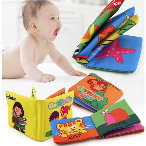 8pages Baby Rattles Mobiles Toy Soft Animal Cloth Book Newborn Stroller Hanging Toy Bebe Early Learning Educate Baby Toys