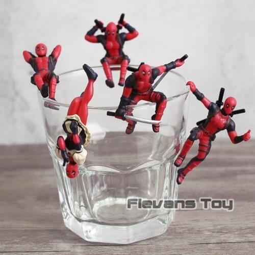 PUTITTO Series X-Men Deadpool Mini PVC Figures Toys Cup Decoration Dolls 5pcs/set