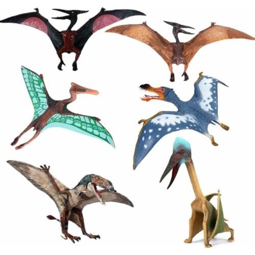 Clearance! 6 PCS Adult Kids Open Mouth Pterosaur Anhanguera Pterodactyl Action Figure Jurassic Dinosaur Model Toy Gift Decor
