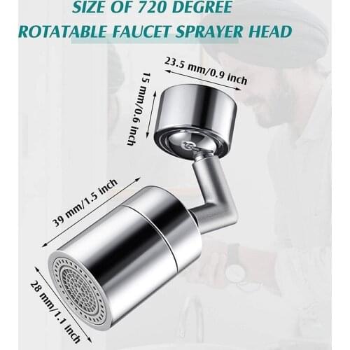 720°Rotatable Universal Splash Filter Faucet Sprayer Head Flexible Faucets Sprayer Bathroom Kitchen Tap Extender Adapter