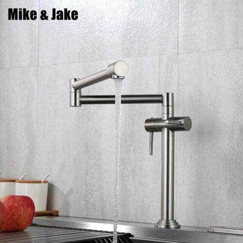 Brush nickel kitchen faucet 360 degree rotating sink deck mixer double handle kitchen faucets