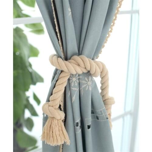 Woven Macrame Curtain Tieback Holder Hooks Tie Backs Living Room Bohem Decoration Accessories Holdback Curtain Straps