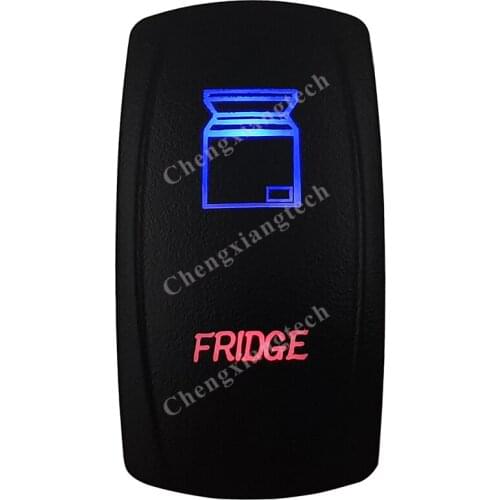 Fridge Rocker Switch 5 Pins SPST On/Off Blue & Red Led 20A/12V 10A/24V Toggle Switch for Cars,Trucks, RVs, Boats