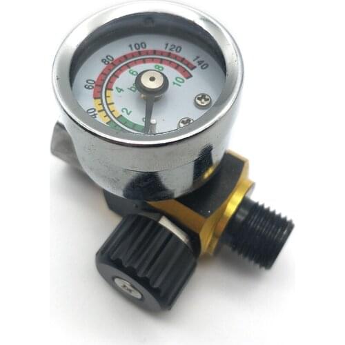 Universal Metal Spray Gun Air Pressure Regulator Gauge 0-0.10Mpa G1/4 Adjustable