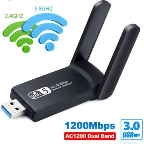 USB 3.0 1200Mbps Wifi Adapter Dual Band 5GHz 2.4Ghz 802.11AC RTL8812BU Wifi Antenna Dongle Network Card For Laptop Desktop