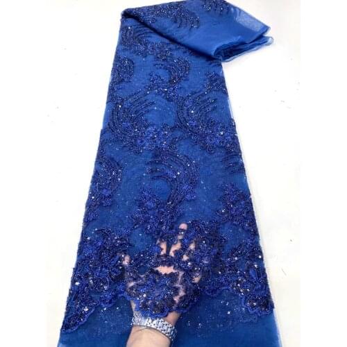 High Quality African Nigerian Tulle Lace Fabric French Mesh Lace Fabric Embroidered Sequin Lace Fabric ND5025