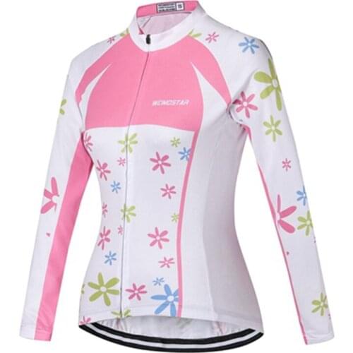Weimostar Pink Women cycling Long Sleeve jersey ropa ciclismo mtb bike Team clothes Outdoor wear Long Jersey Jacket Windproof