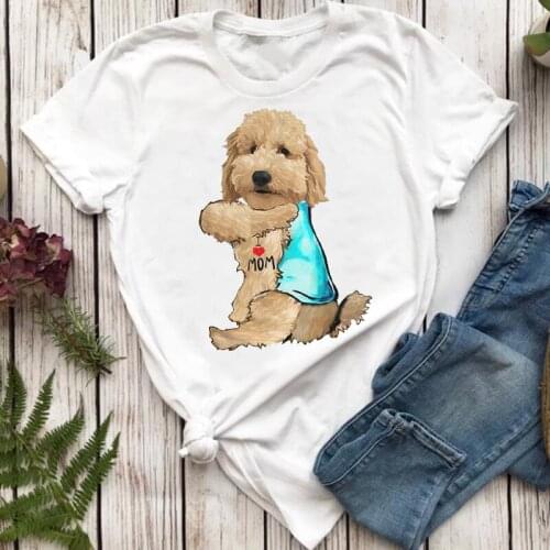 Women T-shirts Funny Fashion Casual 90s Printing Animal Dog Pet Mom Top Lady Tshirt Female Ladies Print Graphic Tee T-Shirt