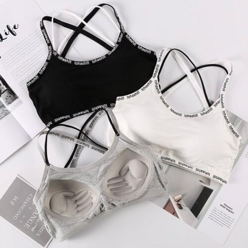 Bralette Womens 2021 Cross Halter Sports Bra Pure Color Seamless One Piece No Steel Ring Tube Crop Top