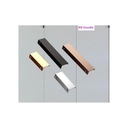 3.2"-20" Gold Aluminum Hidden Handle Tatami Handles Rotating Platform Invisible Handle for Kitchen Cabinet Drawer Pull