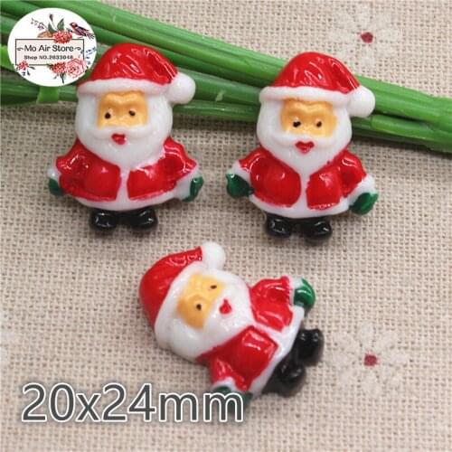 10pcs Resin kawaii Father Christmas flat back Cabochon Art Decoration Charm hair bow center 20x24mm