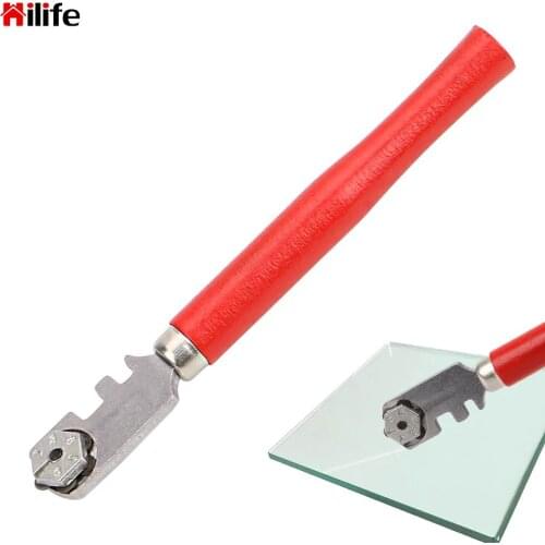 130mm Portable Glass Cutter Diamond Tipped 1Pcs Wooden Handle Window Craft For Hand Tool Professional Glass Tile Cutter