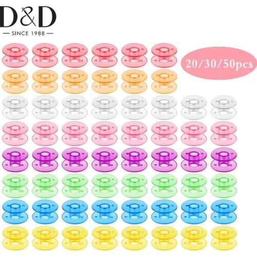 20/50Pcs Plastic Empty Sewing Bobbins Spools Multicolor Sewing Thread Bobbins for Home Sewing Machine Embroidery Sewing Tools