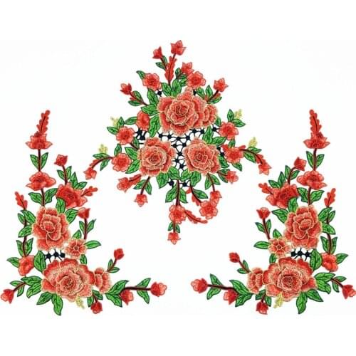 3D Flower Collar Sew on Patch Applique Badge Embroidered Lace Dress Cheongsam Clothes Decor DIY Sewing Accessories