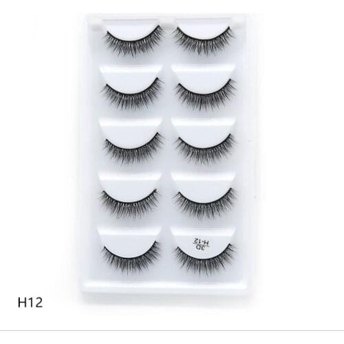 5 pairs natural false 3D Soft False Eyelashes Fluffy Wispy Thick Lashes Handmade Soft Eye Makeup Extension Tools