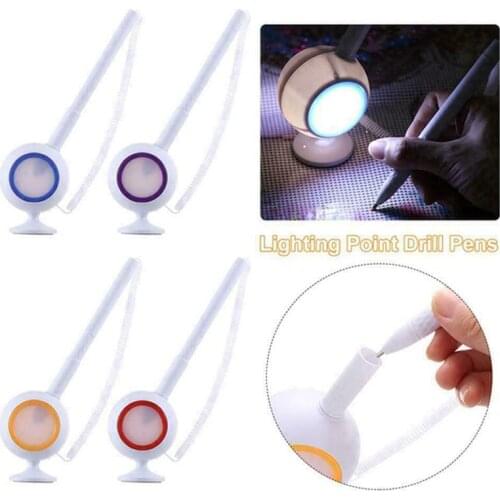 5D LED Lighting Point Drill Pen DIY Lighting Desk Lamps Point Drill Pens Diamond Painting Pen Cross Stitch Embroidery Sewing