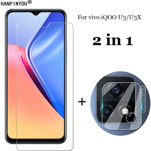 2-in-1 For vivo iQOO U3 / U3X 6.58" Soft Fiber Camera Lens Protection Film + Front 9H 2.5D Tempered Glass Screen Protector