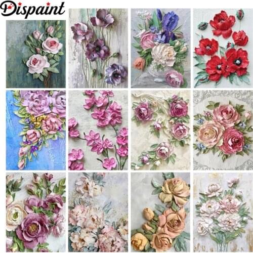 Dispaint DIY Diamond Painting "Flower landscape" Full Drill Square Round Diamond Embroidery 5D Cross Stitch Decoration Home