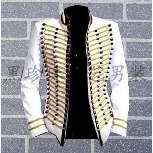 White men suits designs masculino terno stage costumes for singers men blazer dance clothes jacket star style dress stand collar