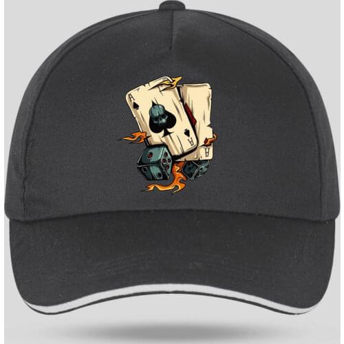 New Summer Fashion Poker Spades A and Dice Print Baseball Caps for Men Women Hip Hop Cotton Velcro Trucker Cap Bone Dad Hats