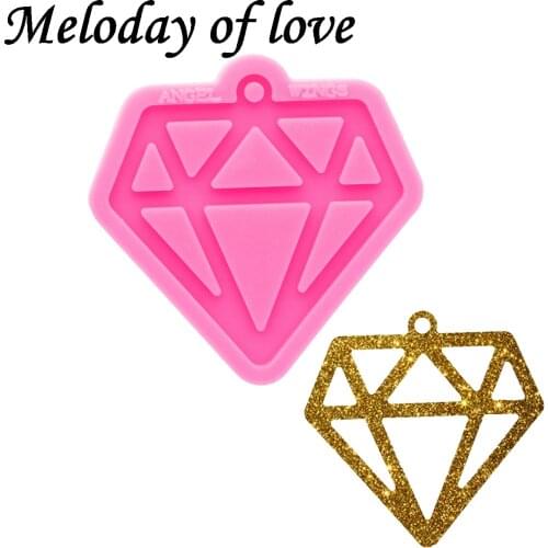 Glossy Diamond Keychain Mold Silicone Resin Mould DIY for Epoxy Making Jewelry Necklace Polymer Clay DY0698