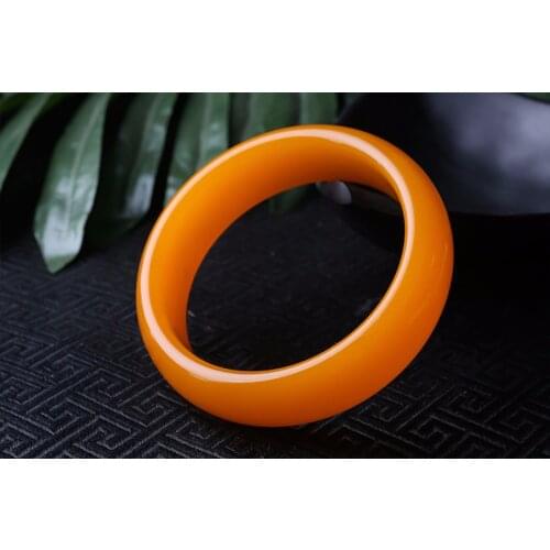 Natural Yellow Jade Bangle Bracelet Charm Jewellery Fashion Accessories Hand-Carved Jadeite Jadeite for Women Men 56-64mm