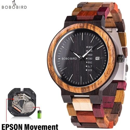 BOBO BIRD Luxury Wood Couple Watches for Men Watch Auto Date Man Watch for Women Handmade Quartz Wristwatch Relogio Masculino