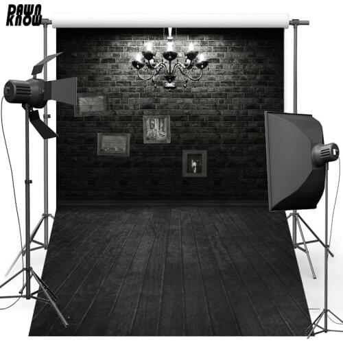 DAWNKNOW Indoor Photography Background For Wedding Photo Black Brick Wall Customize Backdrop For Photo Studio lv291