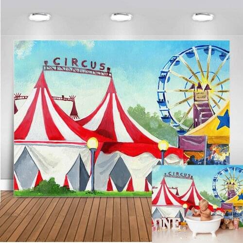 Playground Circus Ferris Wheel Backdrop for Photography Baby Shower Birthday Party Photo Backdrop for Photo Studio
