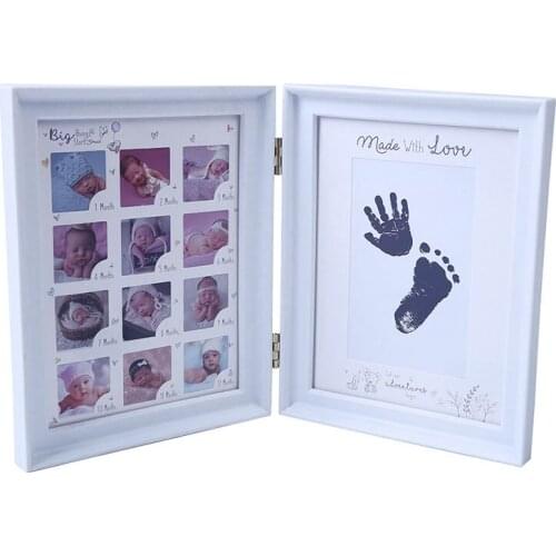 BMBY-My First Year Baby Gift Kids Birthday Gift Home Family Decoration Ornaments 12 Months Picture Photo Frame with Craft Ink Pa