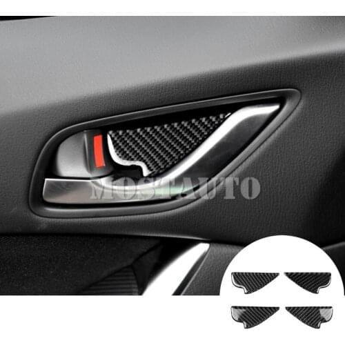 For Mazda CX-8 Carbon Fiber Car Door Handle Bowl Trim Cover 2018-2019 4pcs Car Accessories Interior Car Decor Car Trim