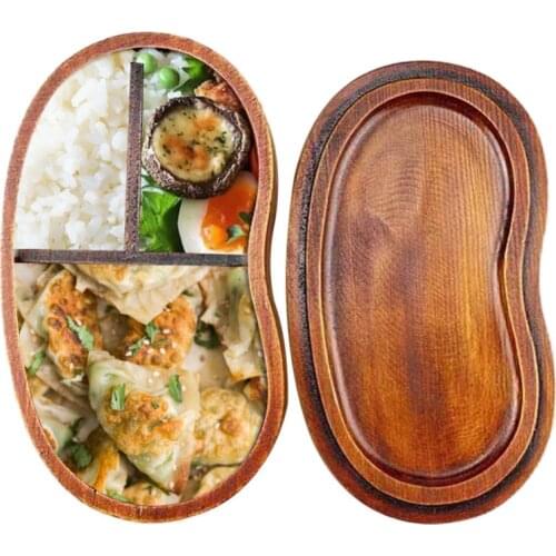 Natural Wood Lunch Box Wooden Bento Lunchbox Food Container Japanese Travel School Camping Lunch Box