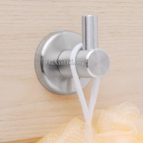 Brand New 4PCS 304 Stainless Steel Wall Mounted Hook Robe Hooks Coat Hat Bag Rack Single Hooks Hangers + Screws