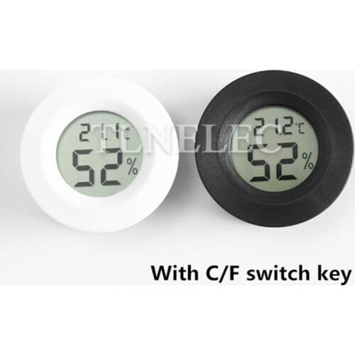 Round Embedded Electronic Digital Thermometer and Hygrometer Reptile Pet Acrylic Box Temperature and Humidity Meter