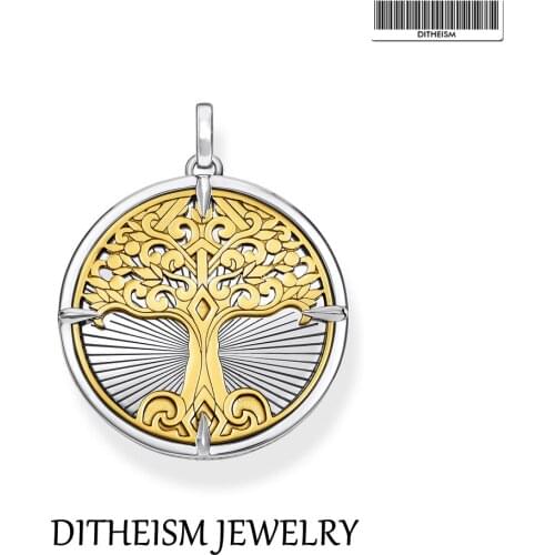 Pendant Golden Tree 925 Sterling Silver Vintage Design Fit Necklace 2021 Brand New Fine Women Men Jewelry Accessories Bijoux