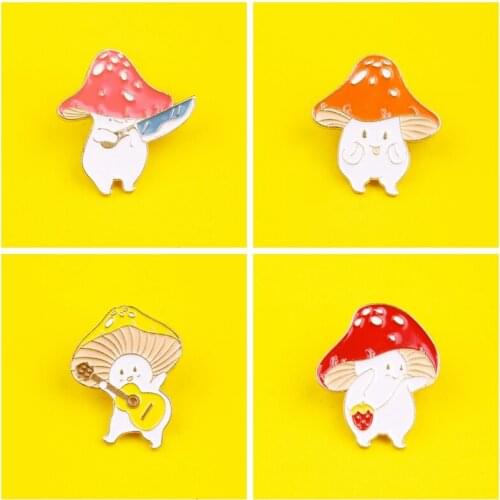 Cute Mushroom Lapel Badges On Backpack Jeans Shirt Handbag Cartoon Pins Badges DIY on Clothes Jewelry Gift For Best friend